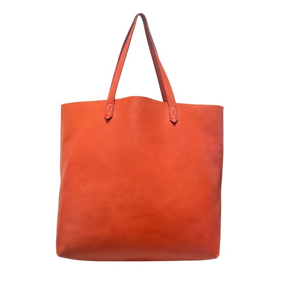 Madewell Handbags - Madewell Transport Tote Women Large Orange Leather Good Minimalist Shoulder Bag